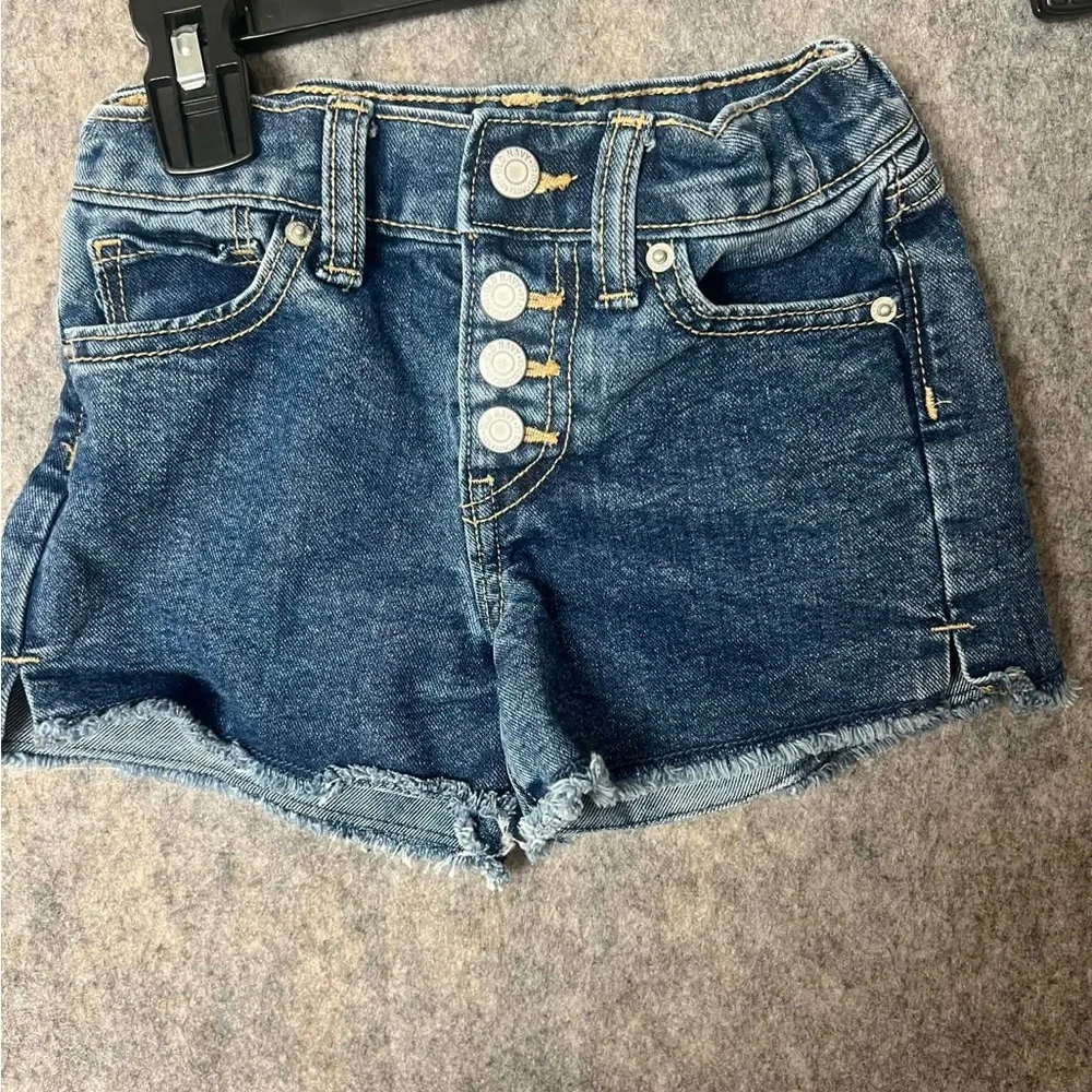 Old Navy girl‎ size 5 High Rise adjustable waist Denim Blue shorts